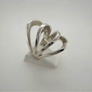 Sterling Silver Multi-Layered Dome Ring